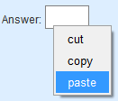 answer box with paste